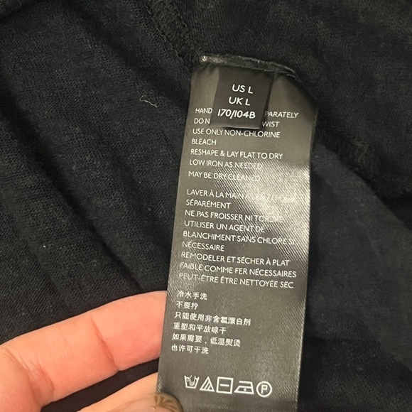 Free People Women’s Highland Linen Tunic Top Sz Large Button Up Hi-Low Black - Picture 13 of 16